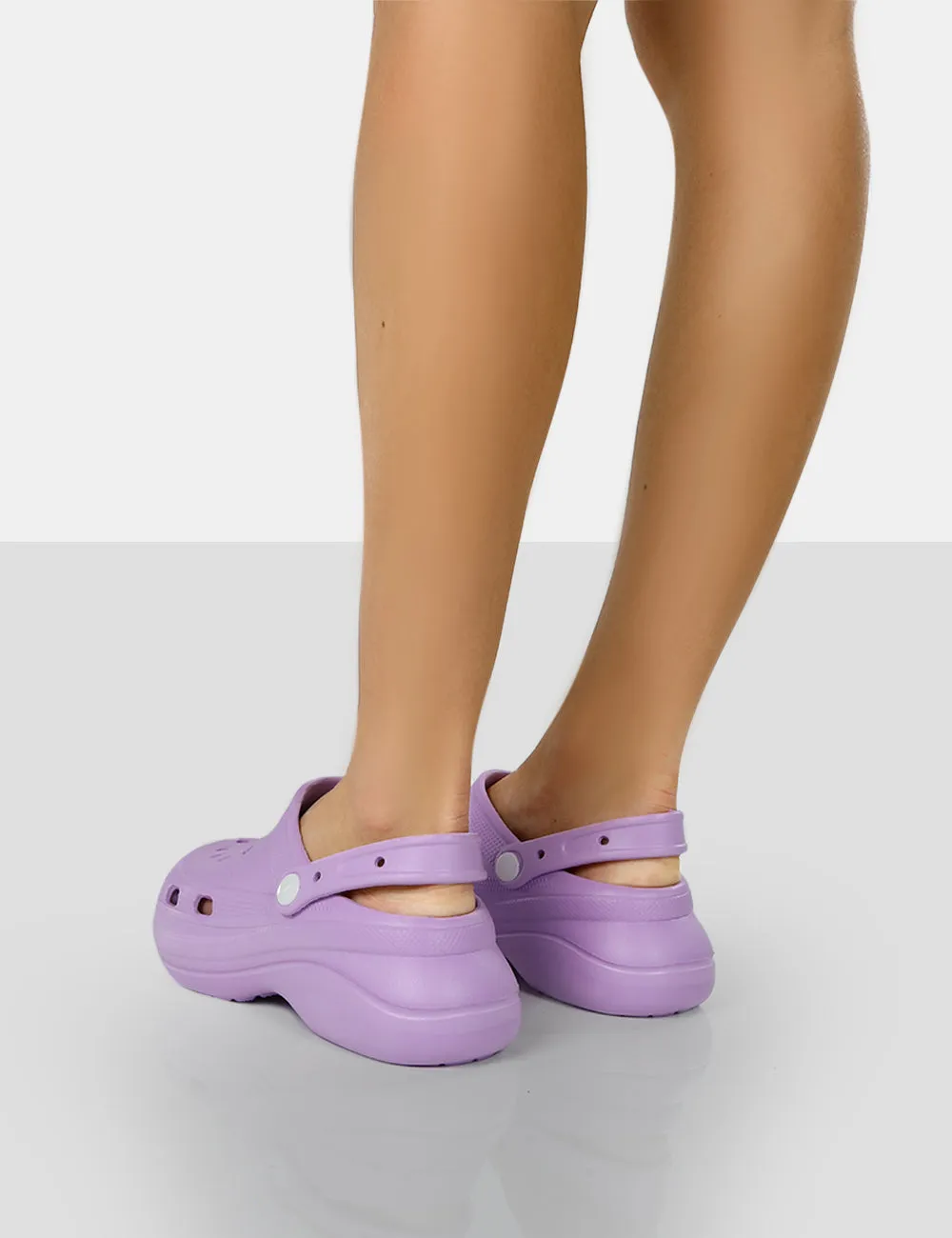 Vista Purple Rubber Platform Clog Sandals