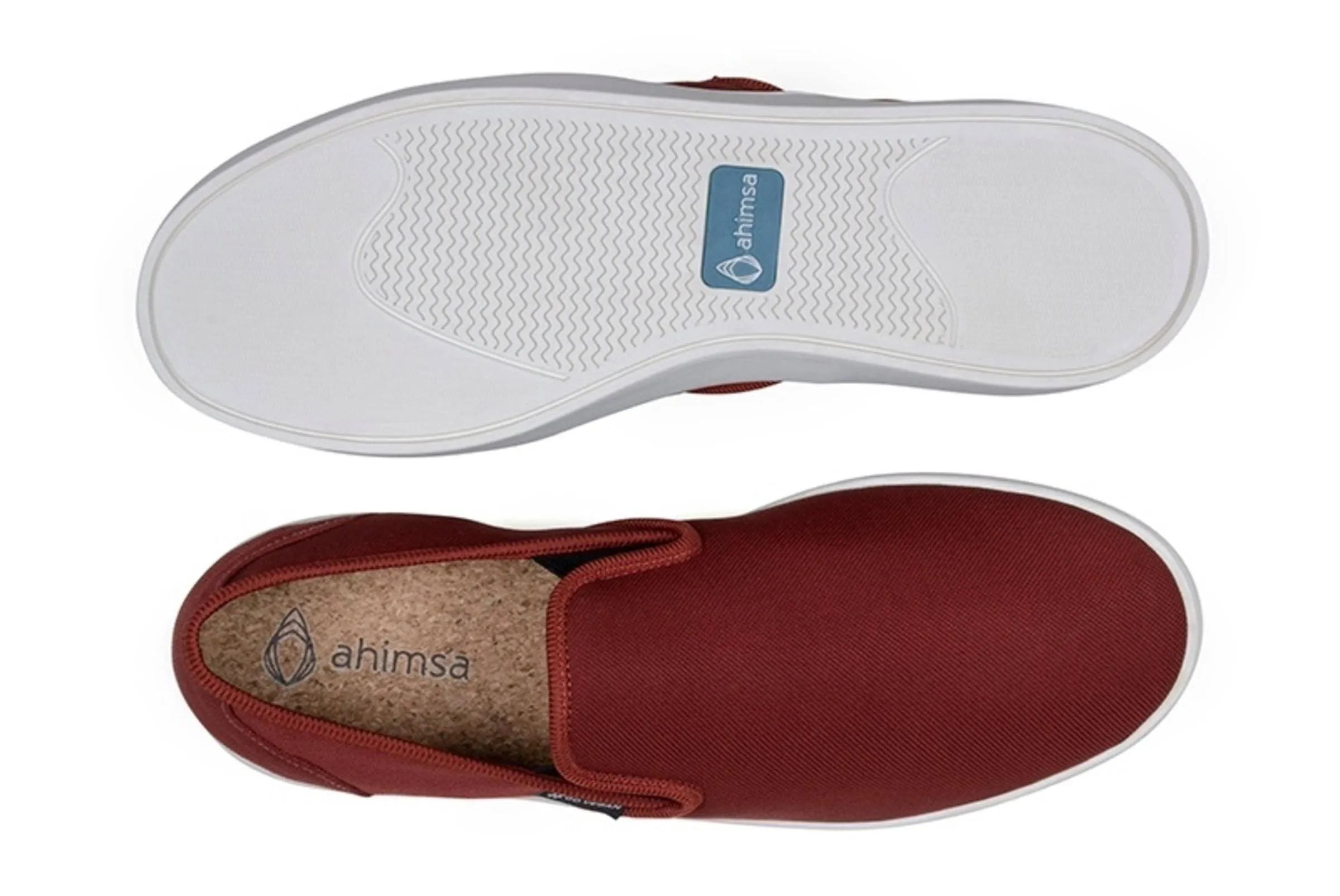 'Wave Slip-On' Canvas Sneaker by Ahimsa - Red