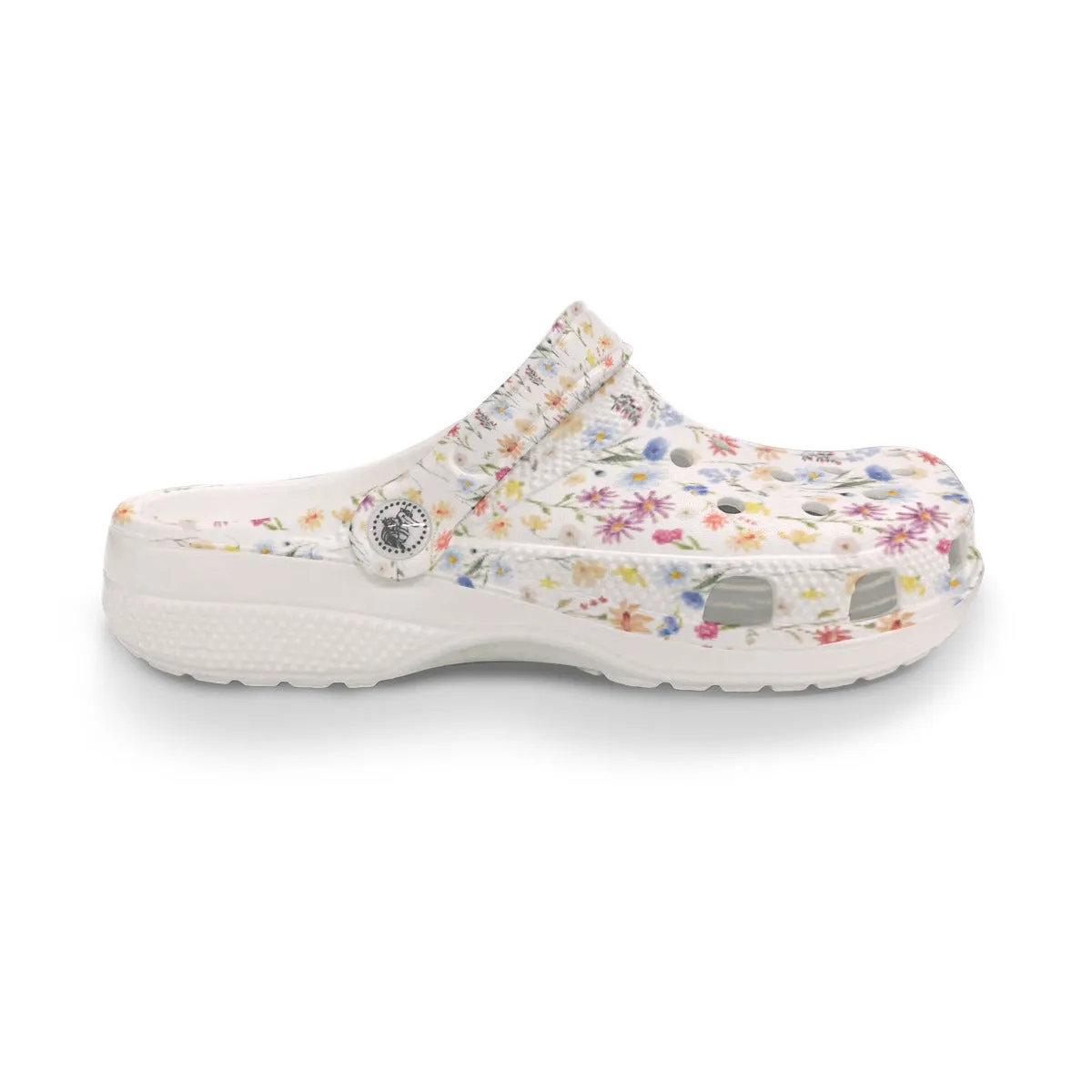 Wildflowers Painted White Rubber Shoes up to size 12