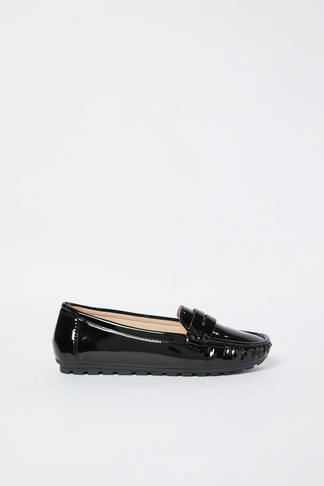 Women Black Patent Moccasin