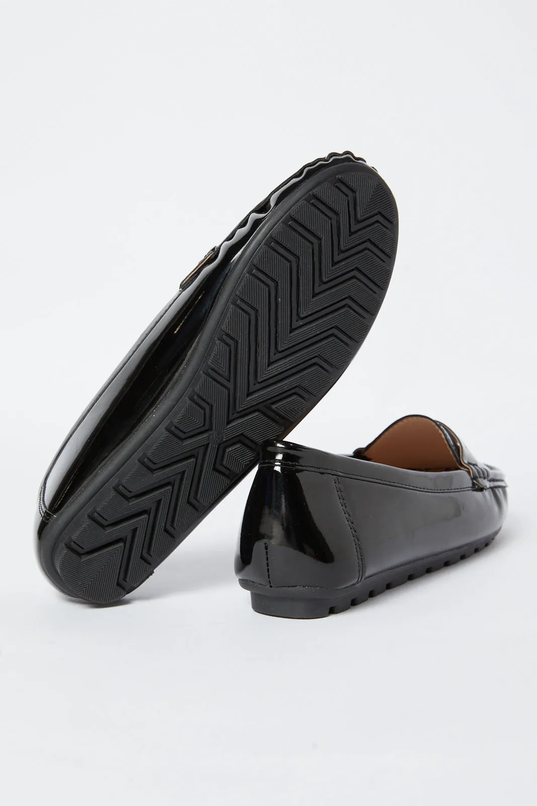 Women Black Patent Moccasin