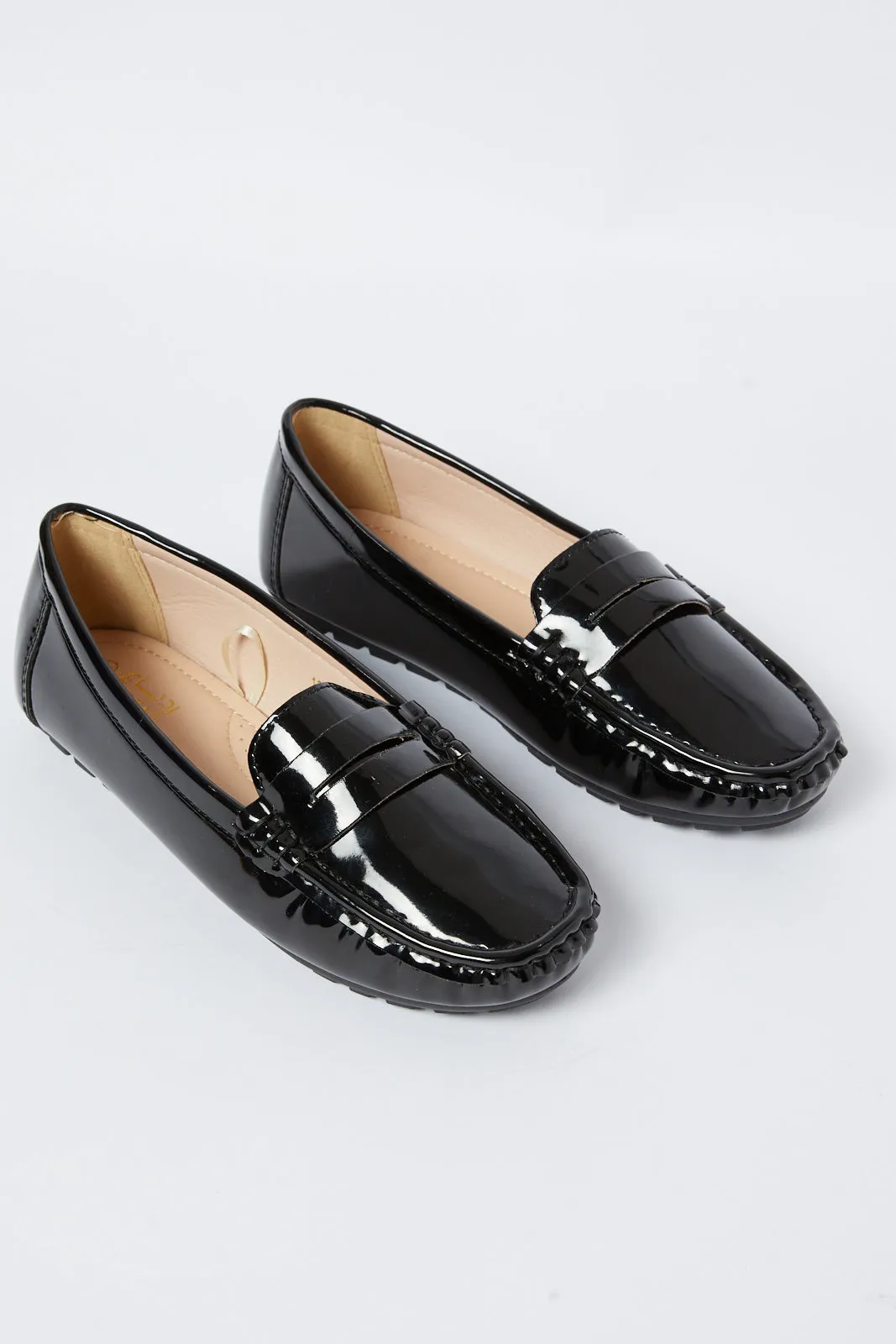 Women Black Patent Moccasin