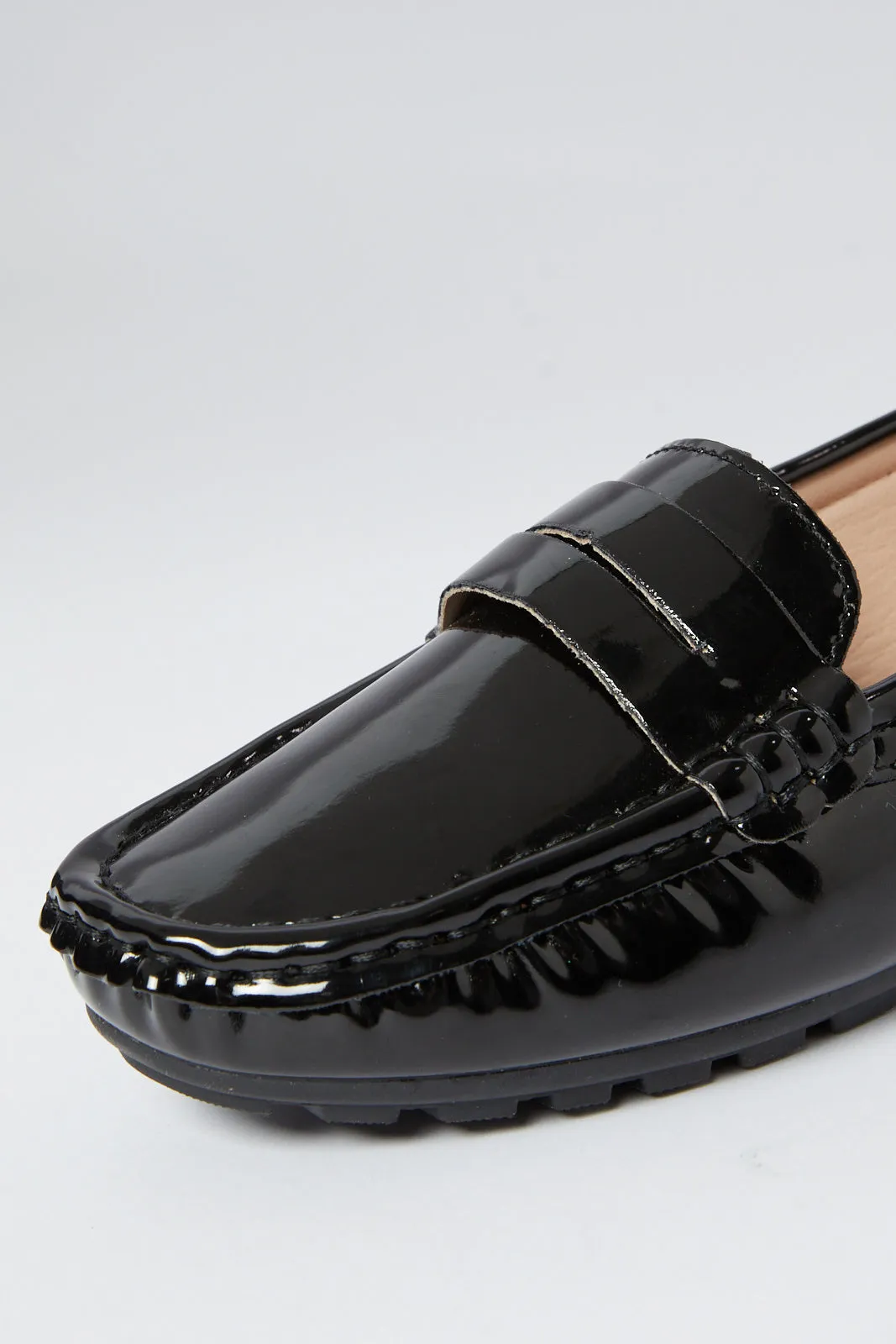 Women Black Patent Moccasin