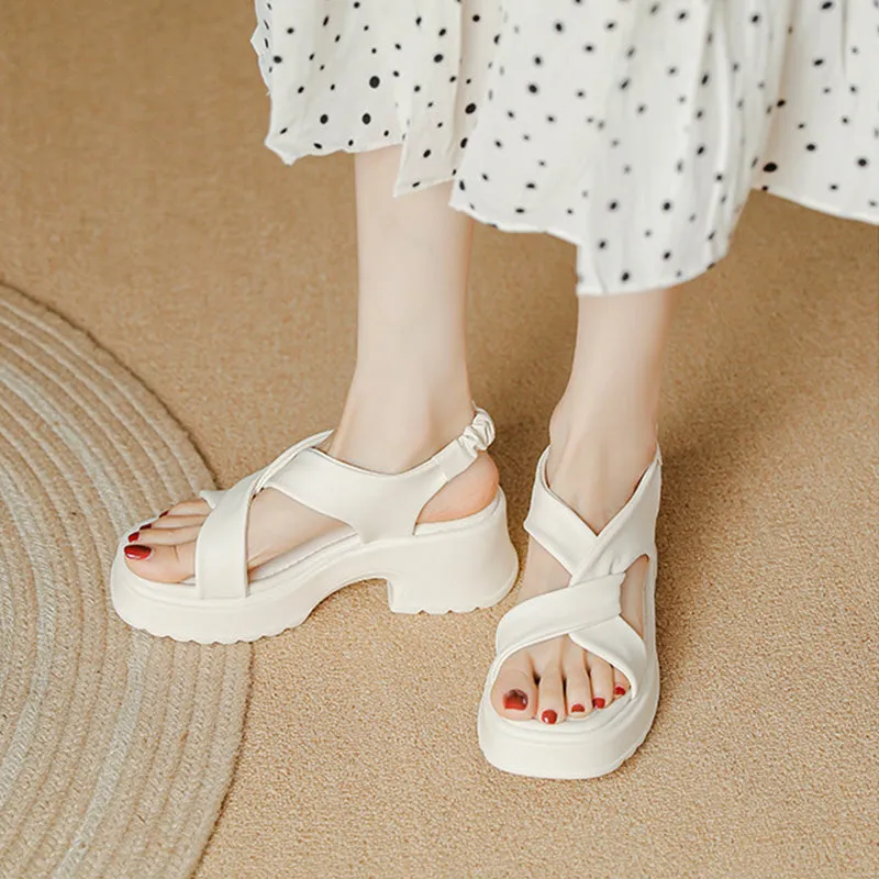 Women Fashion Minimalist Soft Chunky Sole Sandals