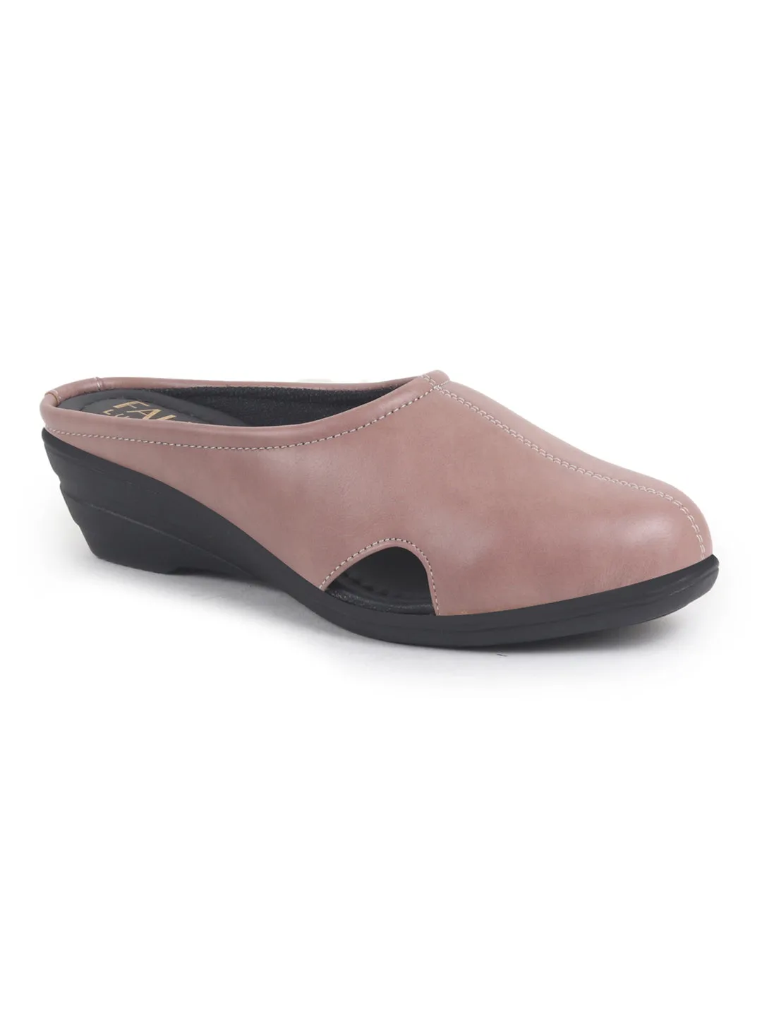 Women Peach Back Open Flatform Formal Slip On Mules Clogs Outings|All Day Comfort|Office Shoes