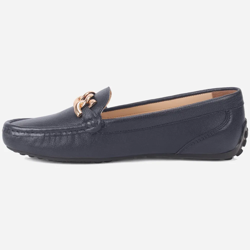 Women "BORLA" Buckled Leather Moccasins