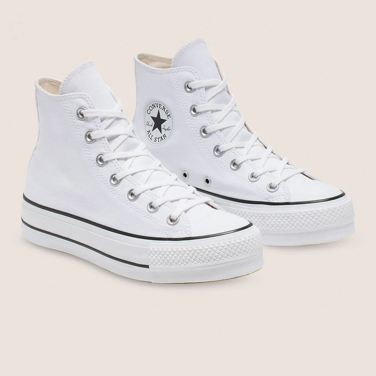 Womens Chuck Taylor All Star Canvas Lift High Top - White