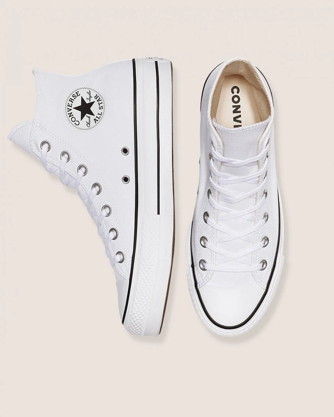 Womens Chuck Taylor All Star Canvas Lift High Top - White