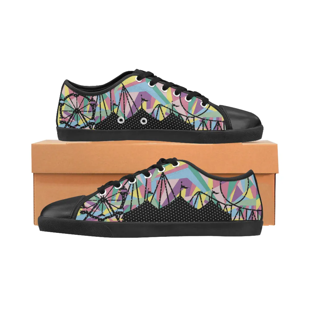 Women's Circus Pop Art Print Canvas Low Top Shoes