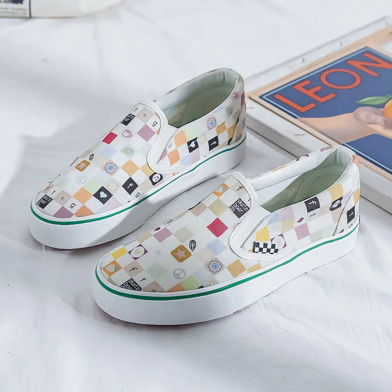 Women's Korean Style Street Shot Half Slip-on Canvas Shoes