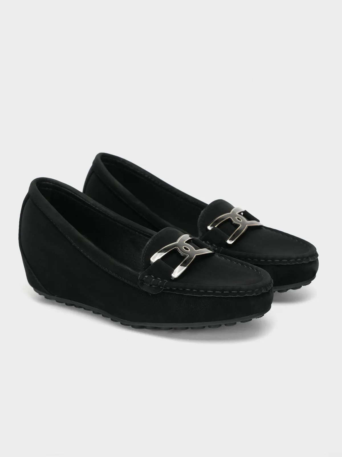 Womens "CZARINA" Comfy Wedge Moccasins