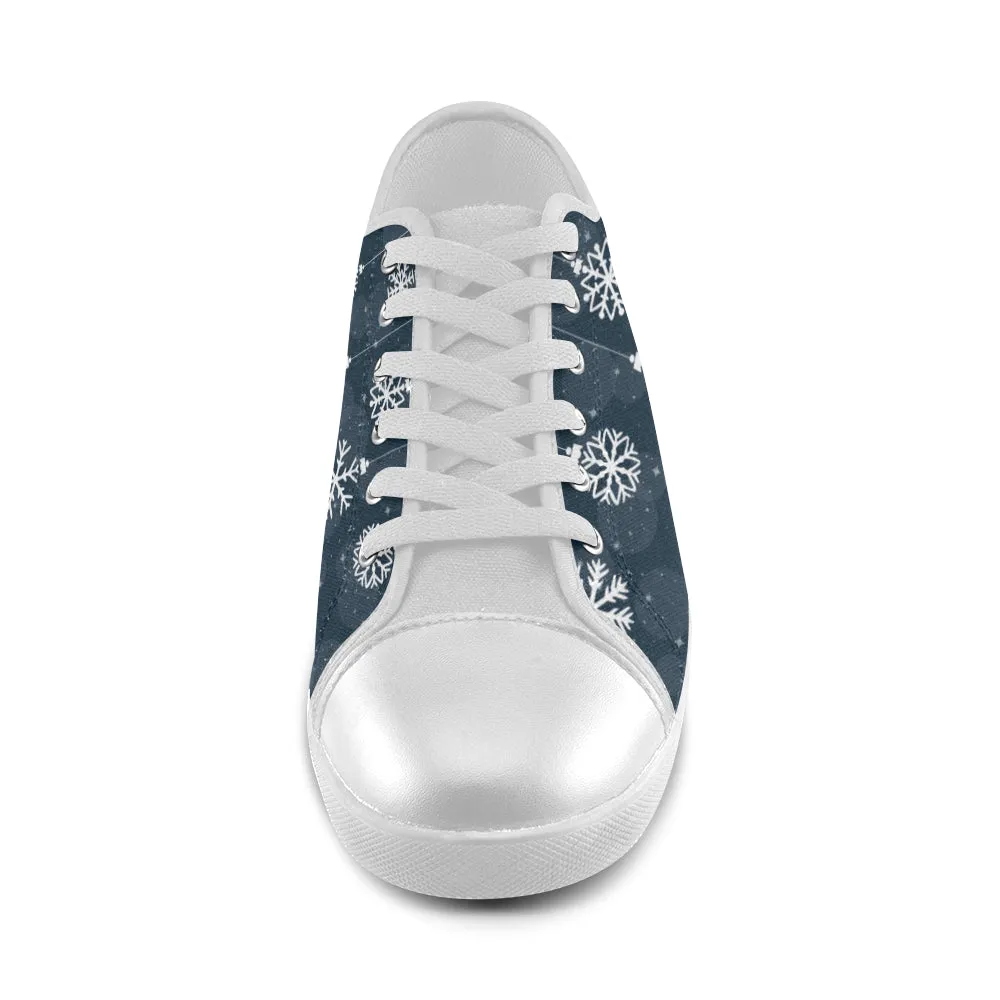 Women's Snowflake Christmas Print Big Size Canvas Low Top Shoes