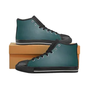 Women's Teal Solids Print Canvas High Top Shoes