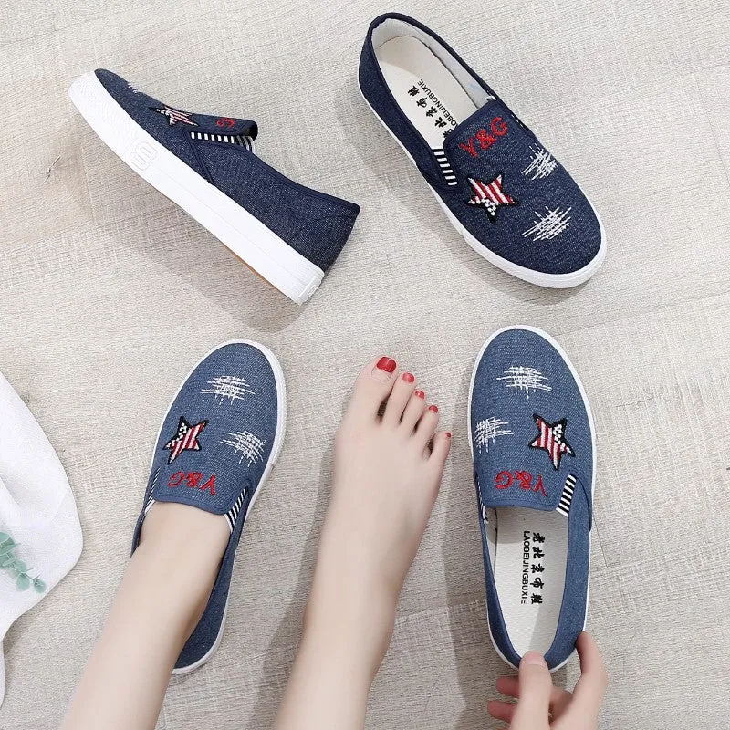 Women's Thick Sole Flat Old Beijing Cloth Canvas Shoes