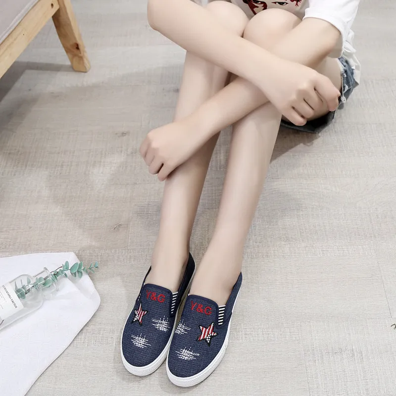 Women's Thick Sole Flat Old Beijing Cloth Canvas Shoes