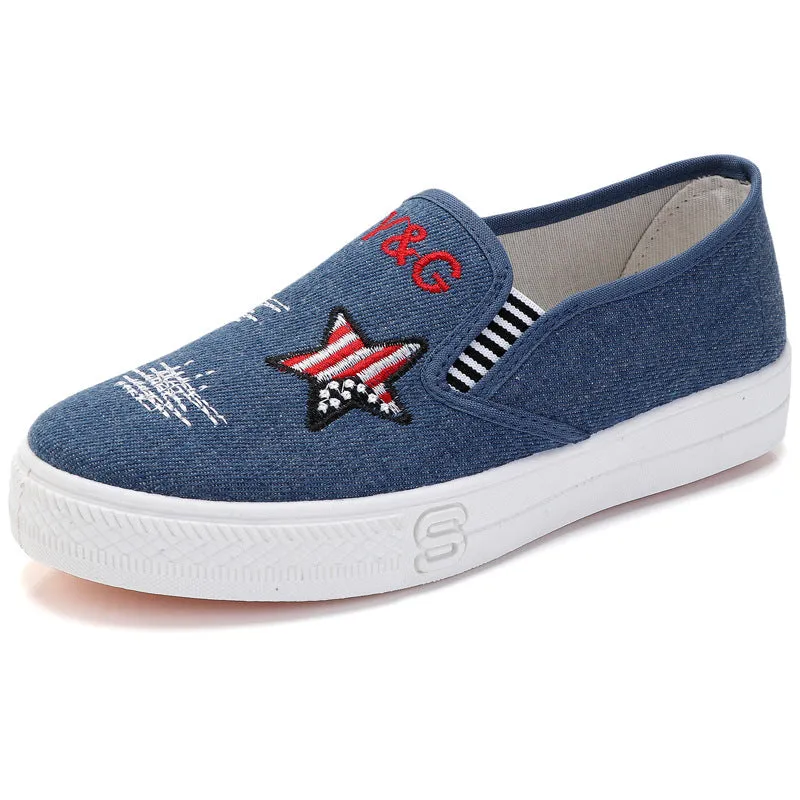 Women's Thick Sole Flat Old Beijing Cloth Canvas Shoes