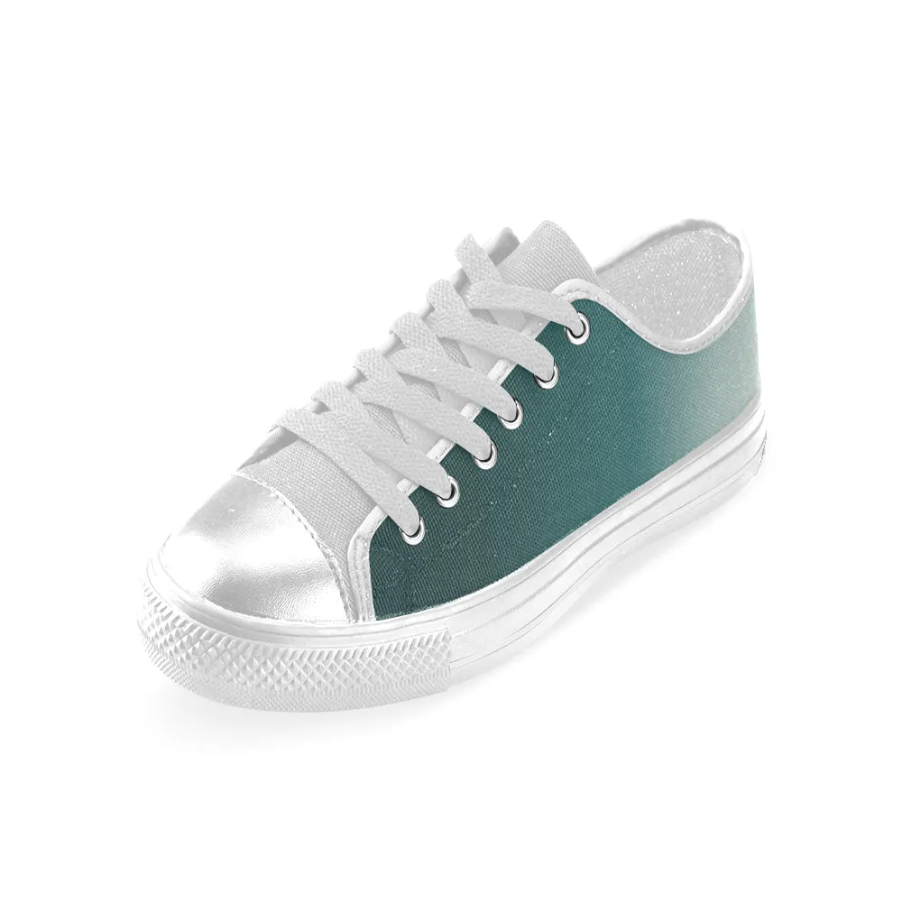 Women's Turquoise Gradient Print Low Top Canvas Shoes