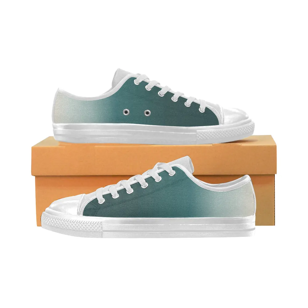 Women's Turquoise Gradient Print Low Top Canvas Shoes