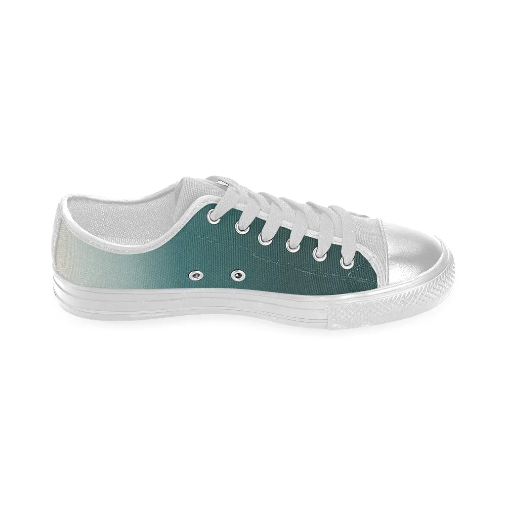 Women's Turquoise Gradient Print Low Top Canvas Shoes