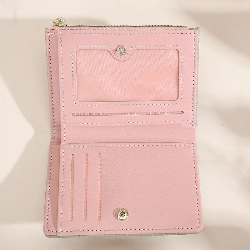 Women's Wallet Short Korean Style Vertical Solid Color Zipper Wallet