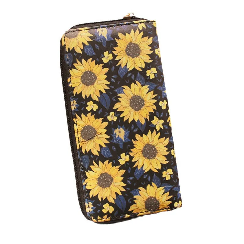 Women's Wallet Sunflower Print